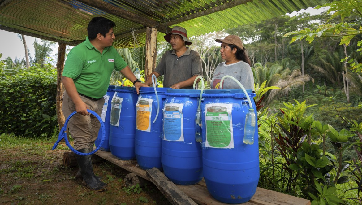 Área de viveros, preparación de bioabonos